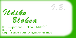 ildiko bloksa business card